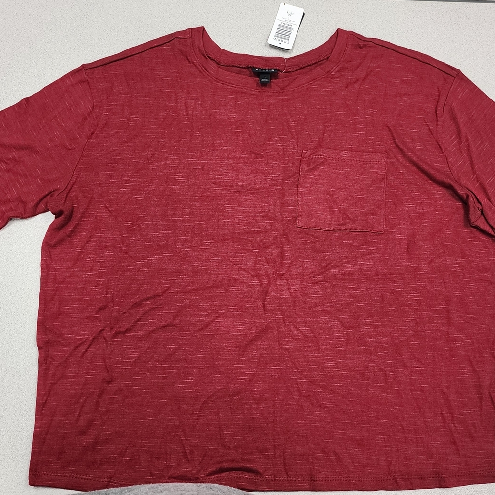 Torrid Deep Red Short Sleeve Sweatshirt